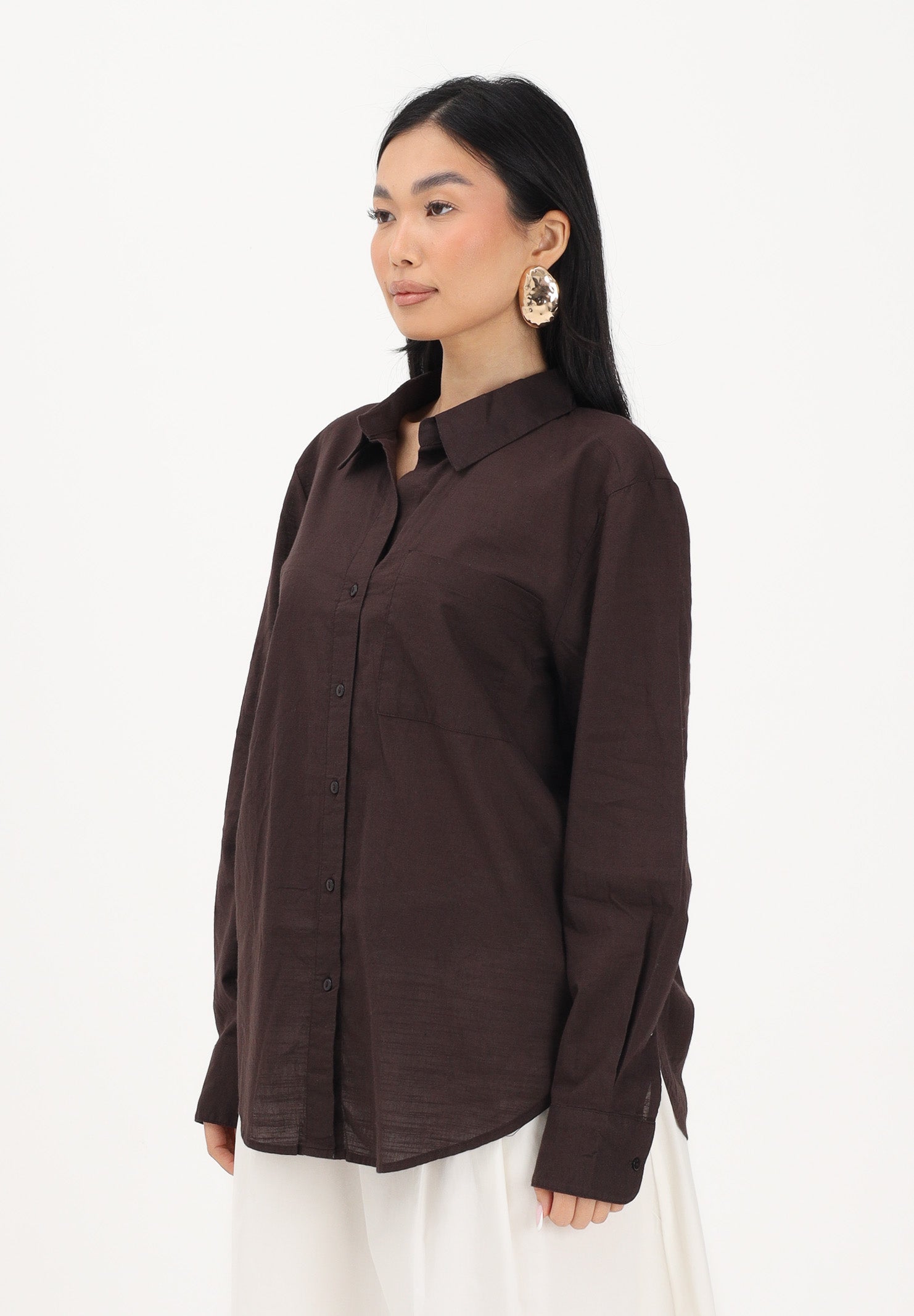 JDY Camicia a manica lunga marrone da donna 15351414 CHTO JDY 