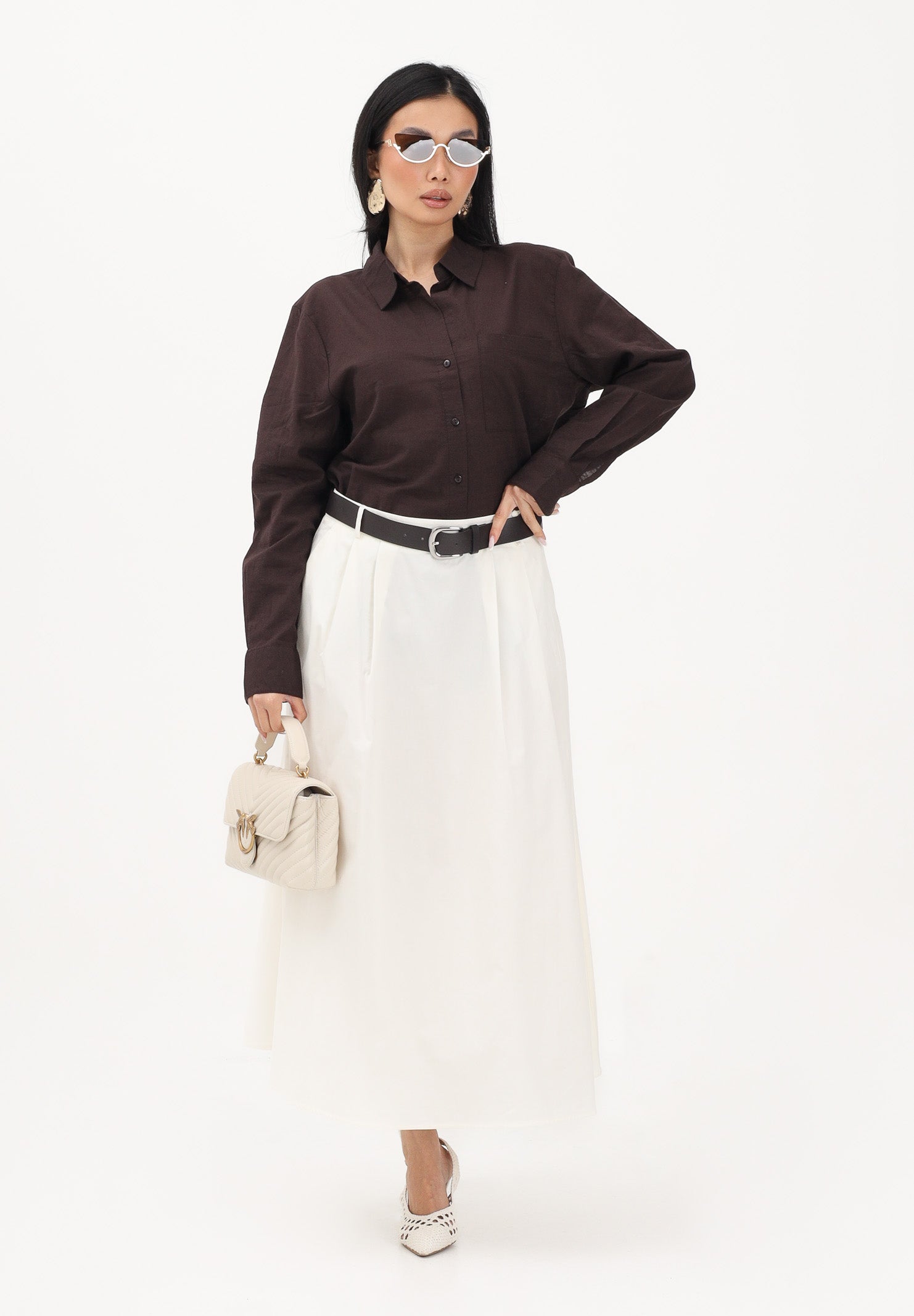 JDY Camicia a manica lunga marrone da donna 15351414 CHTO JDY 
