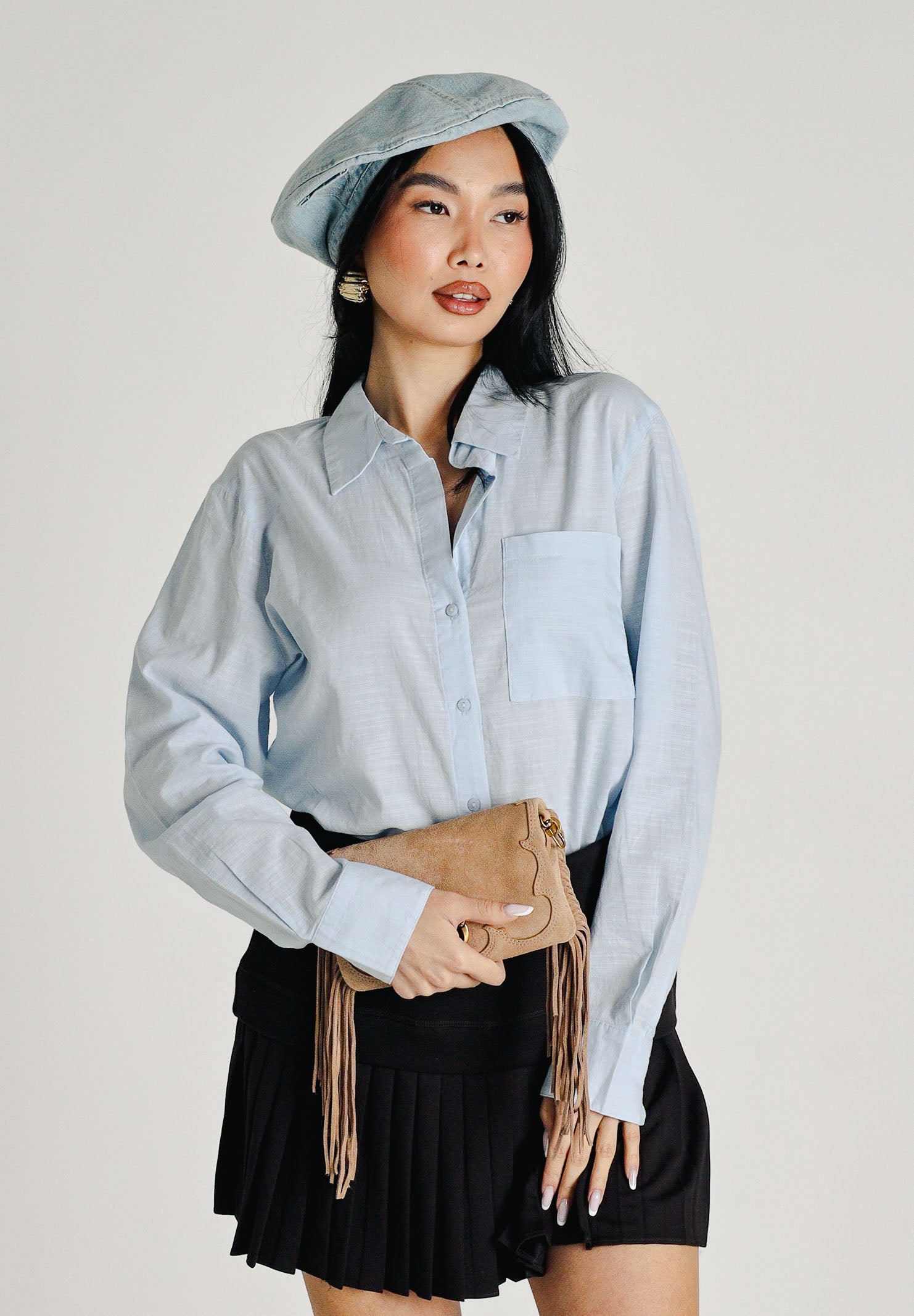 JDY Camicia a manica lunga celeste da donna 15351414 KEBL JDY 
