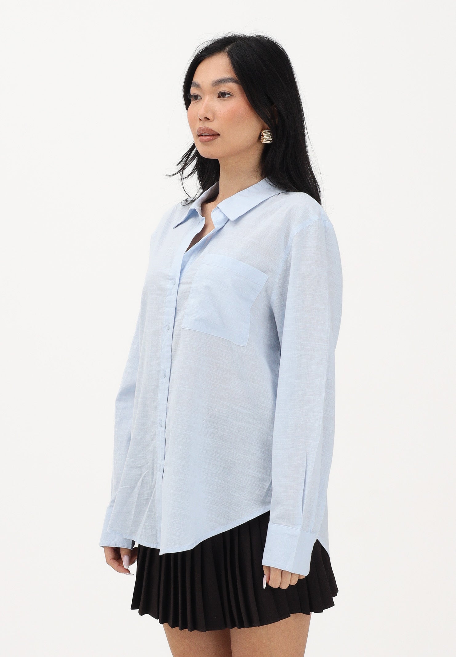 JDY Camicia a manica lunga celeste da donna 15351414 KEBL JDY 