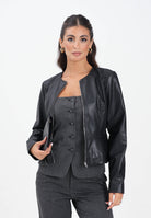 JDY Giubbotto in ecopelle nero da donna 15353991 Black JDY 