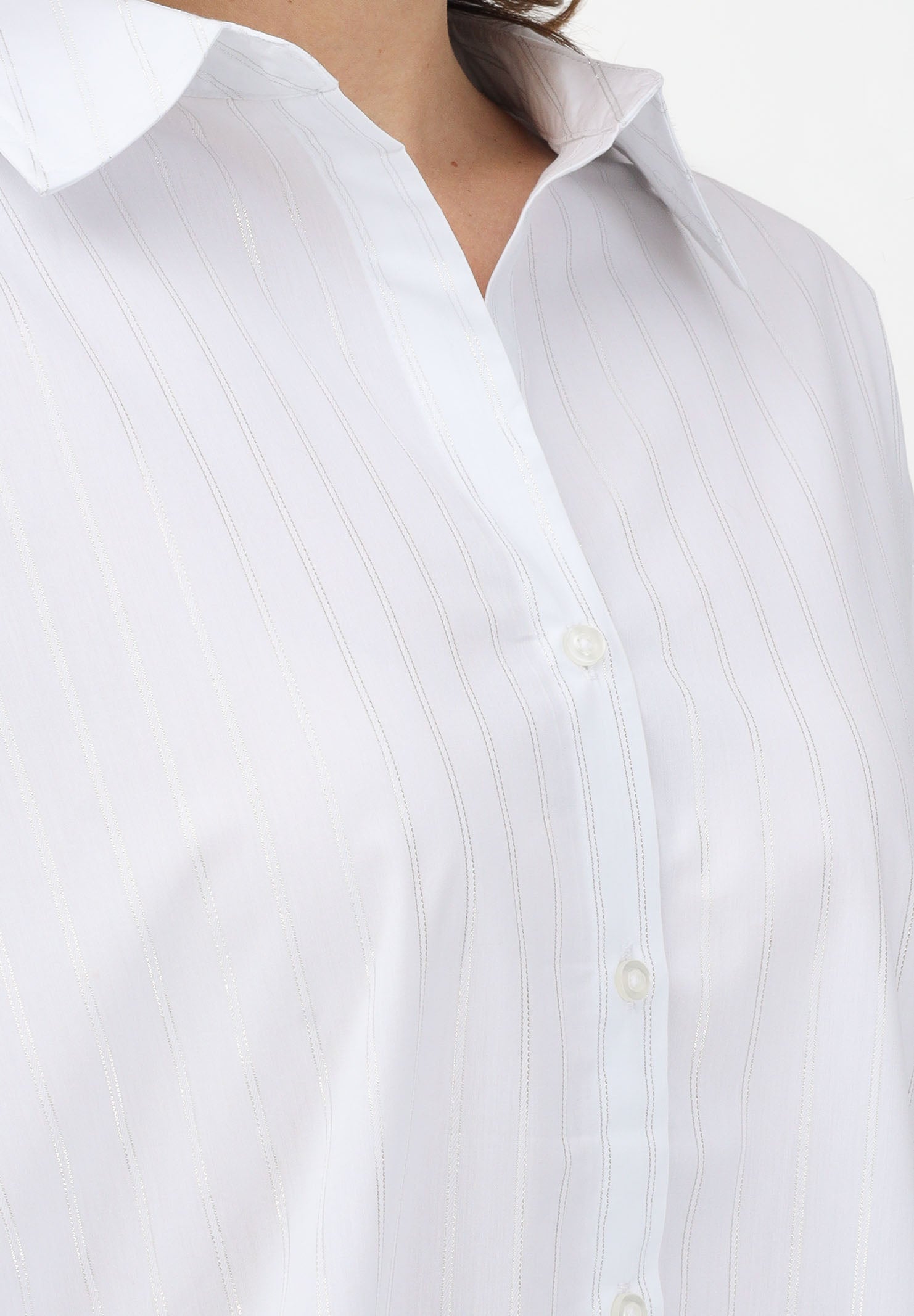 JDY Camicia a manica lunga bianca da donna con sottili righe verticali 15359455 WISI JDY 