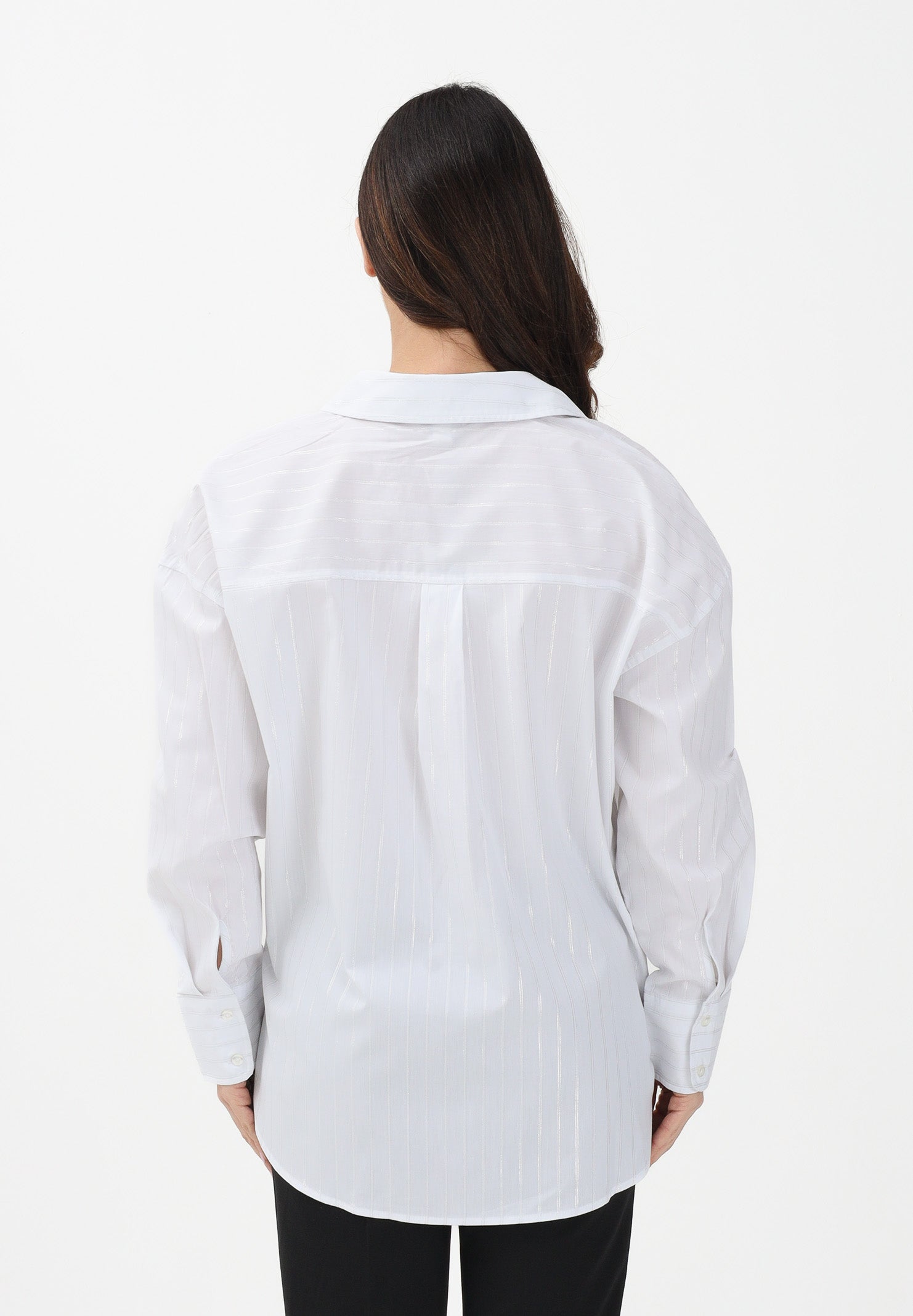 JDY Camicia a manica lunga bianca da donna con sottili righe verticali 15359455 WISI JDY 