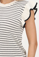 JDY Top in maglia panna da donna con motivo a righe 15360345 CLDAWBL JDY 