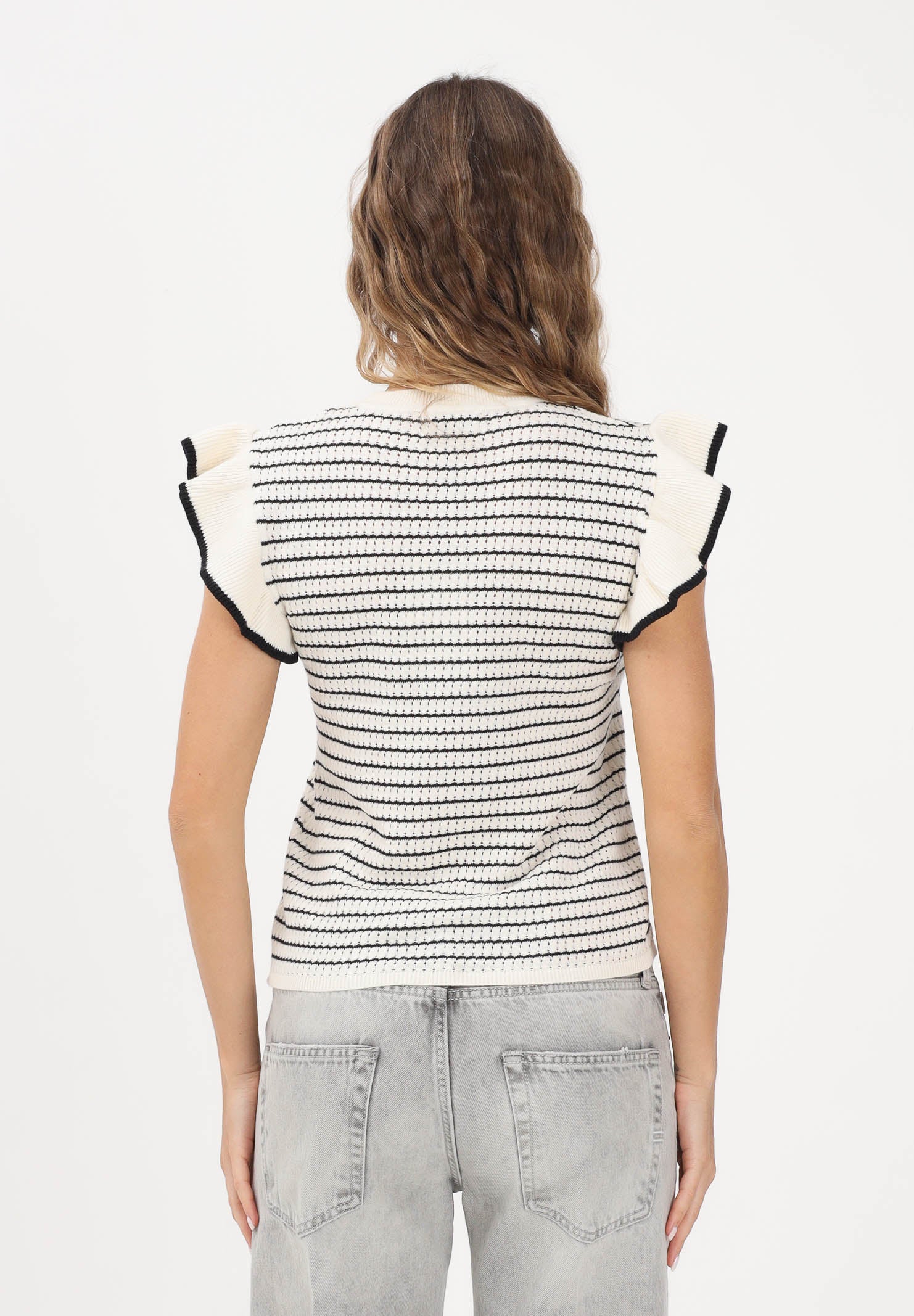 JDY Top in maglia panna da donna con motivo a righe 15360345 CLDAWBL JDY 