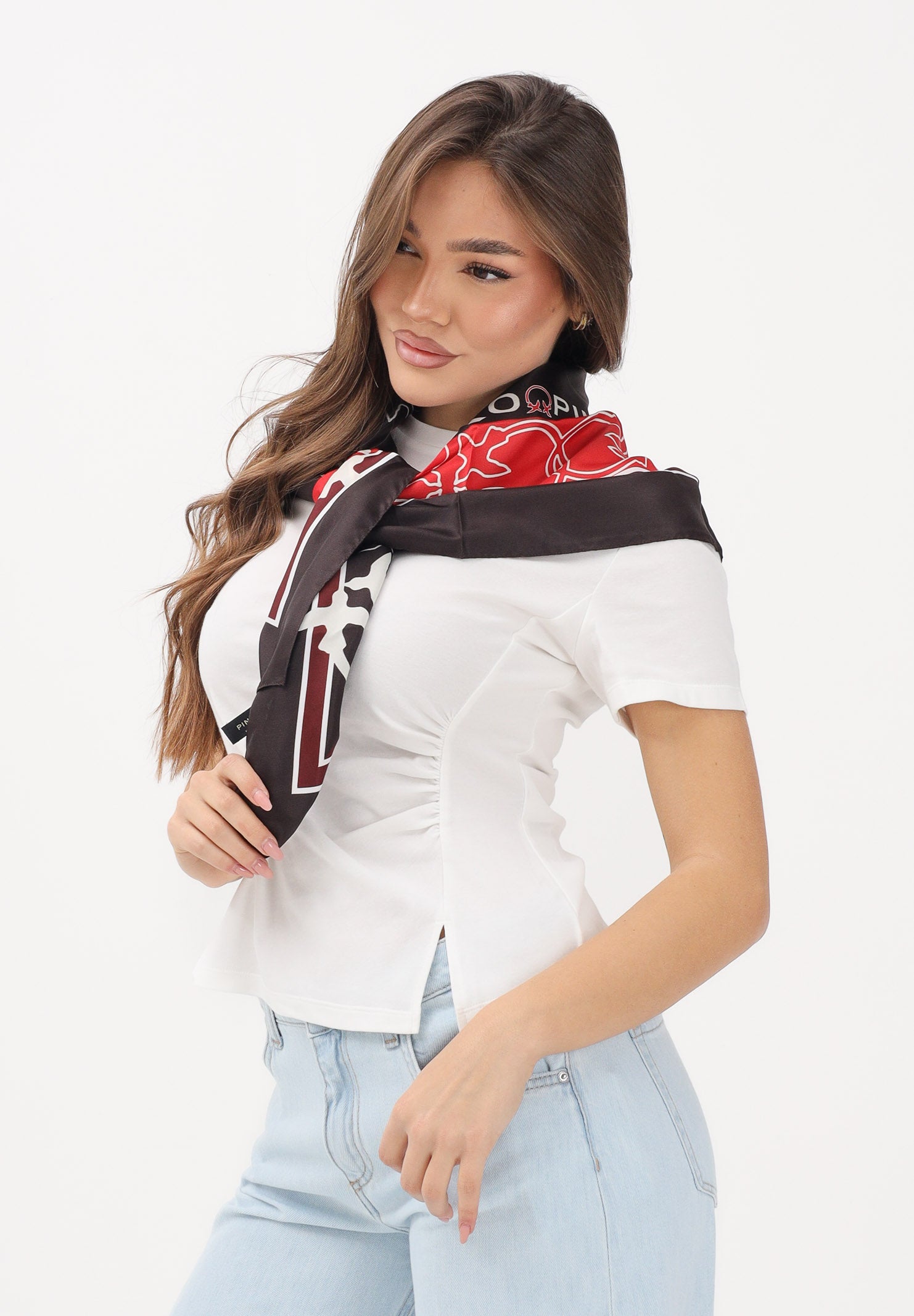 JDY T-shirt a manica corta bianca da donna con drappeggio 15365933 CLDA JDY 