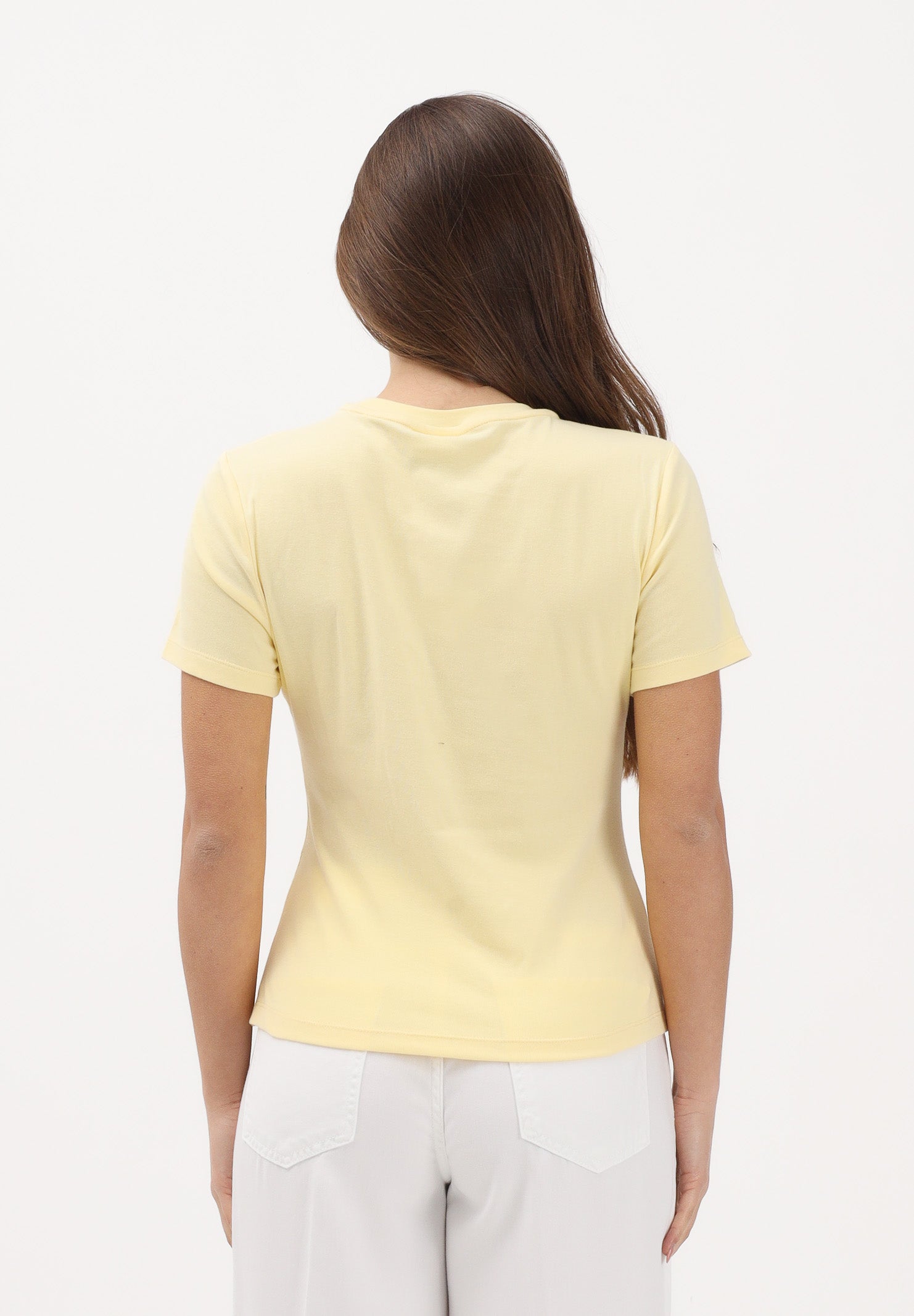 JDY T-shirt a manica corta gialla da donna con drappeggio 15365933 DOCR JDY 