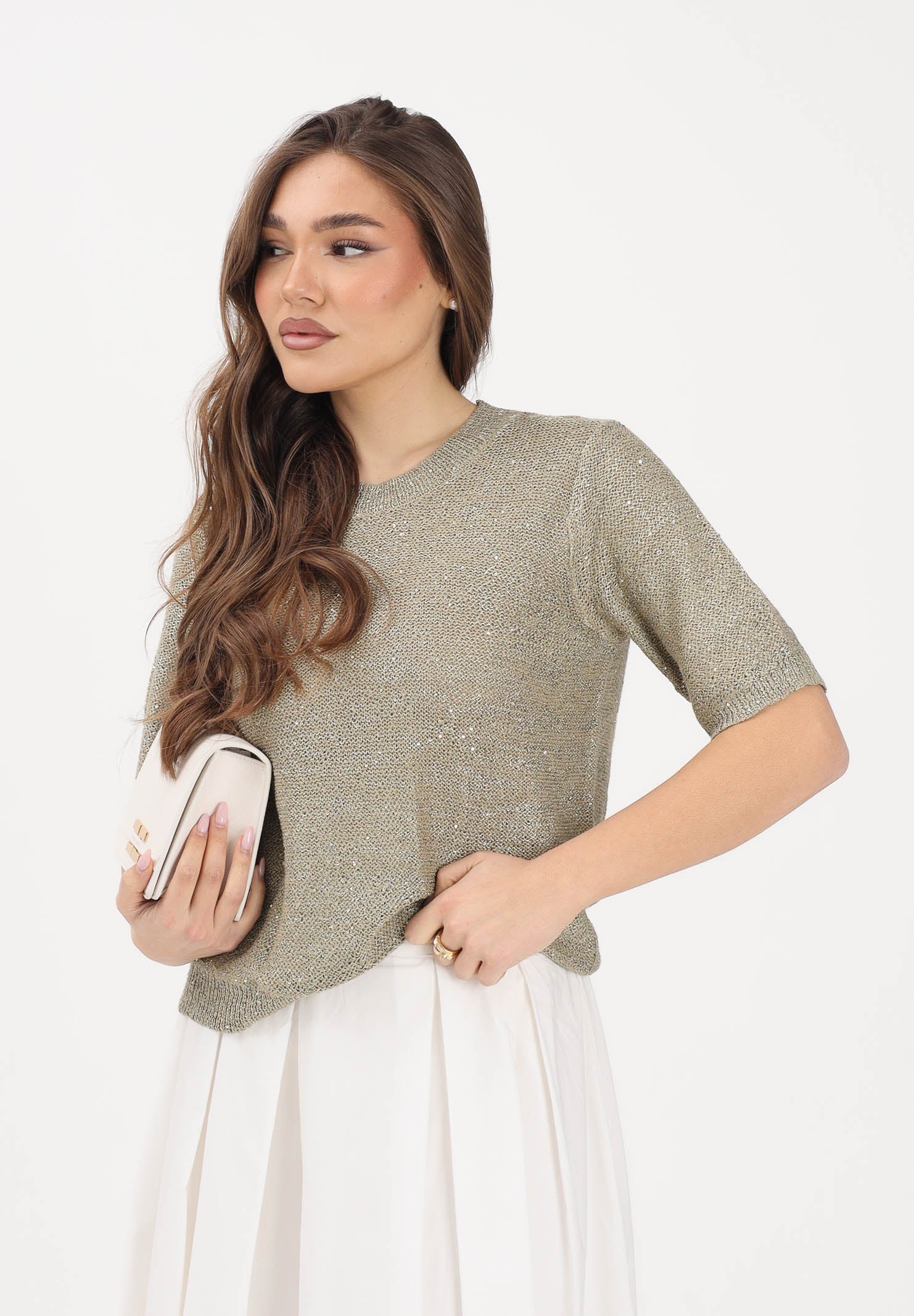 JDY Maglia a manica corta oro da donna 15366194 DRHE JDY 