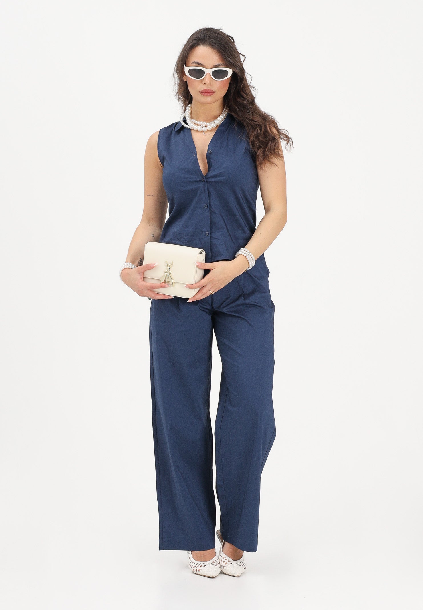 JDY Camicia smanicata blu da donna 15367067 BLIR JDY 