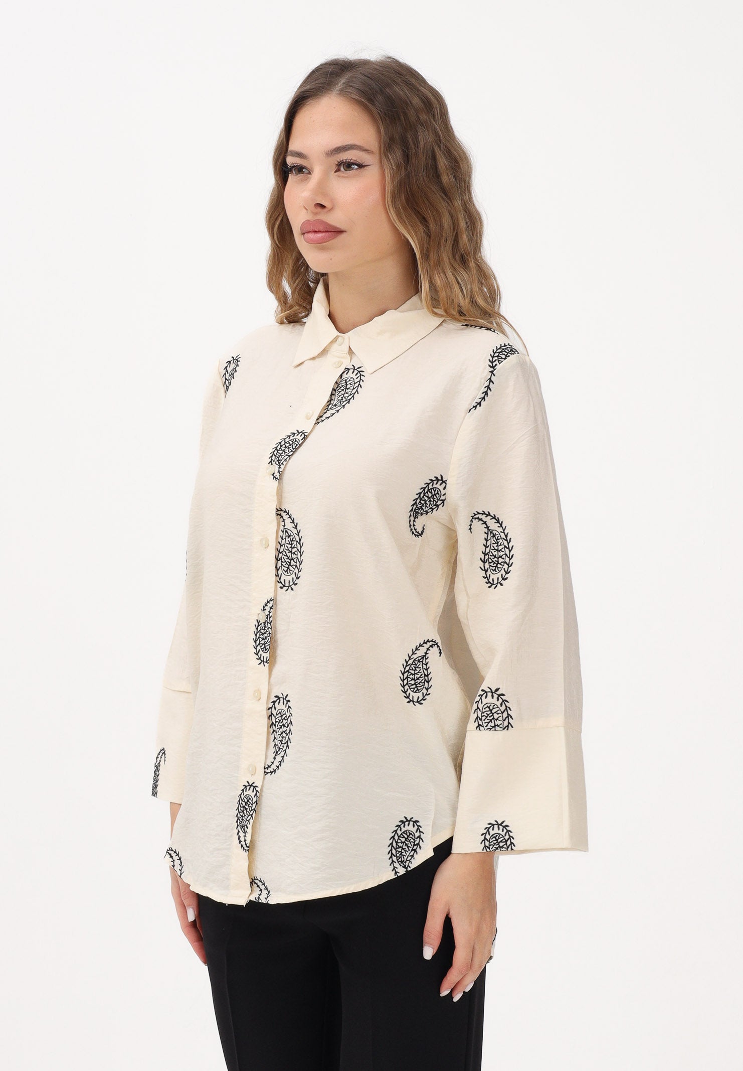 JDY Camicia panna da donna con fantasia paisley 15367956 ECBL JDY 