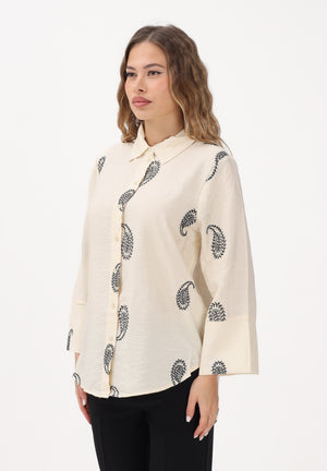 JDY Camicia panna da donna con fantasia paisley 15367956 ECBL JDY 