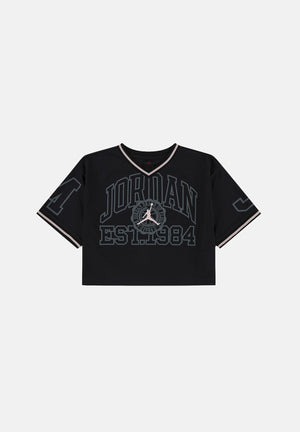 JORDAN T-shirt Secret Diary Cropped Jersey Black nero da bambina. 45F886 023 JORDAN 