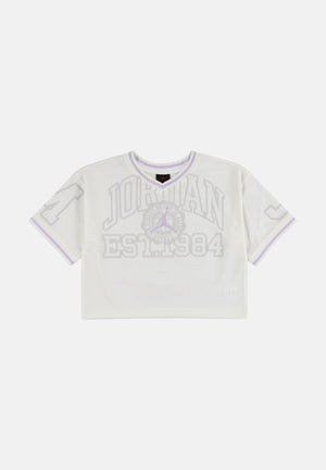 JORDAN T-shirt Secret Diary Cropped Jersey Sail bianco chiaro da bambina. 45F886 782 JORDAN 