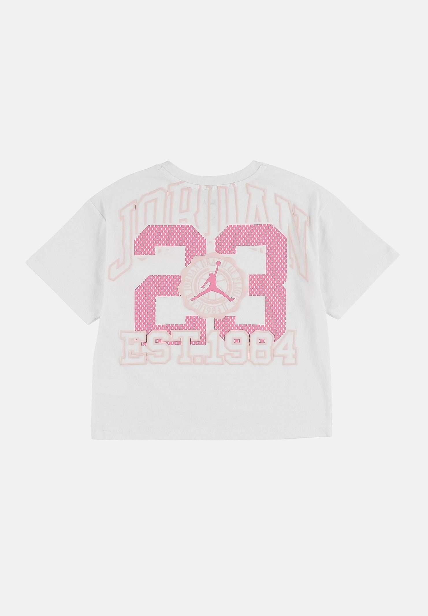 JORDAN T-shirt a manica corta bianca da bambina con maxi stampa grafica 45F900 001 JORDAN 