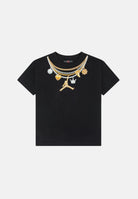 JORDAN T-shirt a manica corta Charm Necklace nera per bambino e bambina 45F861 023 JORDAN 