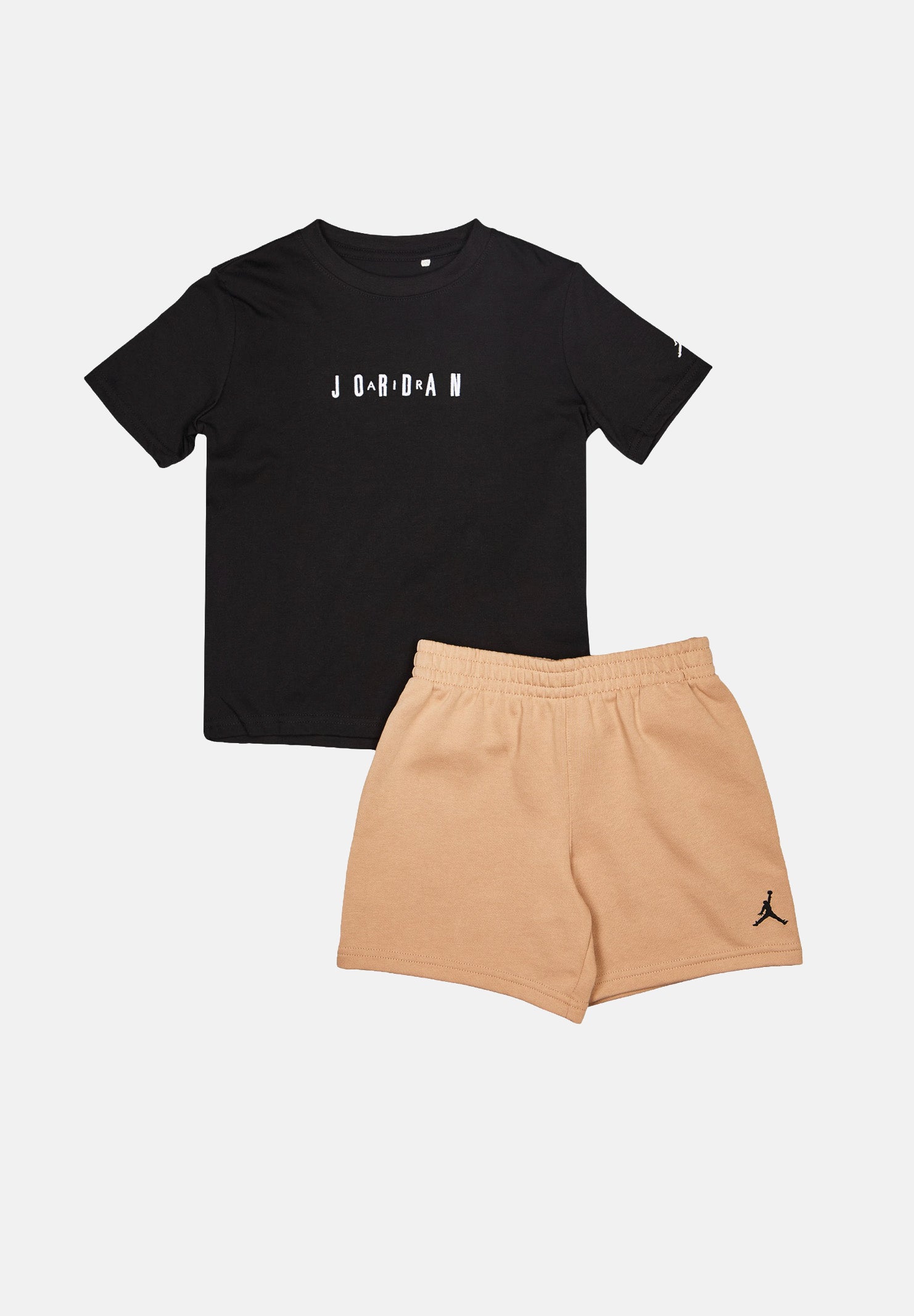 JORDAN Completino Wordmark Emb nero e beige per bambino e bambina<BR/> 85F758 X0L JORDAN 