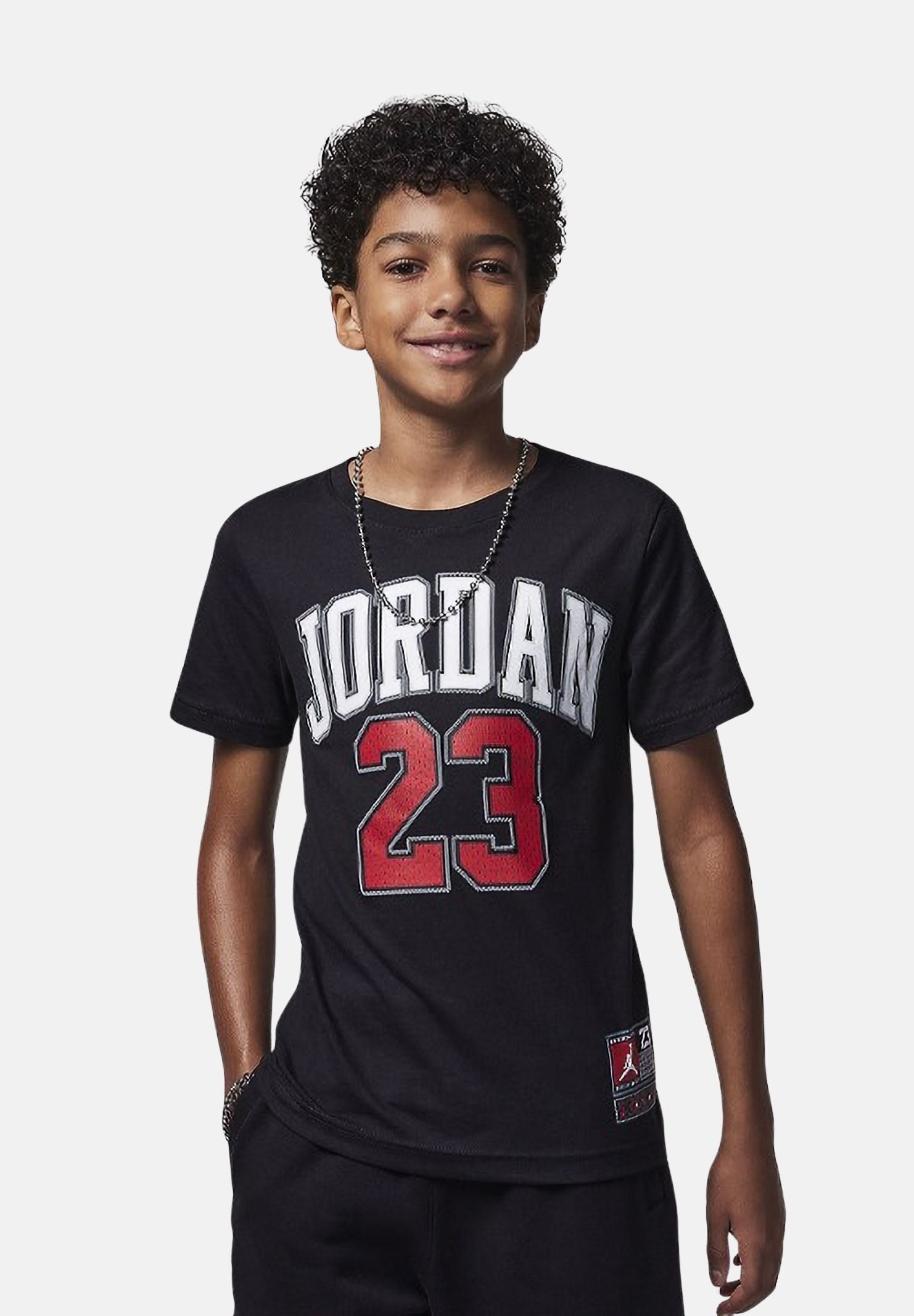 JORDAN T-shirt a manica corta PRACTICE FLIGHT nera da bambino 95A088 KR5 JORDAN 