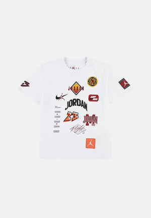 JORDAN T-shirt a manica corta Dynasty Patch bianca per bambino e bambina 95F385 001 JORDAN 