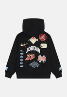 JORDAN Felpa con cappuccio MJ DYNASTY nera per bambino e bambina 95F569 023 JORDAN 