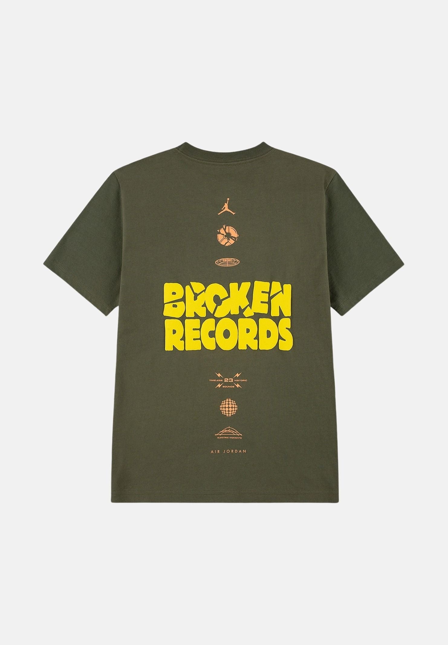 JORDAN T-shirt a manica corta Broken Records verde militare da bambino 95F628 F84 JORDAN 