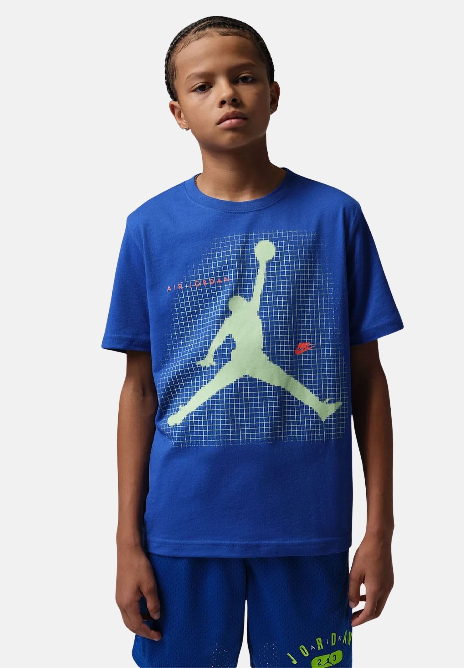 JORDAN T-shirt a manica corta Jumpman Grid Blur blu da bambino 95F634 U89 JORDAN 