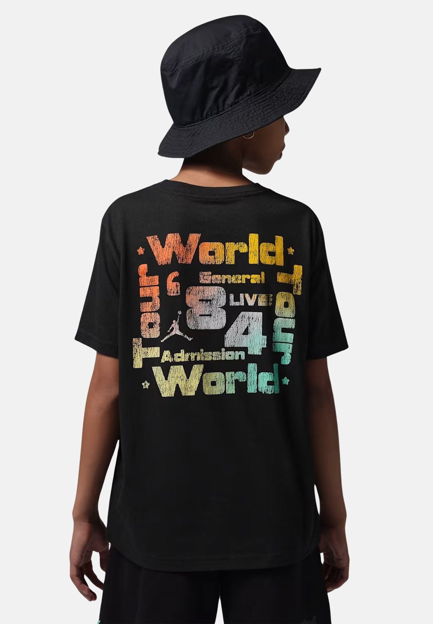 JORDAN T-shirt a manica corta World Tour nera da bambino 95F751 023 JORDAN 