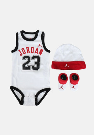 JORDAN Kit regalo 23 Jersey bianco e rosso da neonato MJ0208 001 JORDAN 