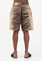 JUST CAVALLI Shorts beige da uomo con stampa animalier effetto tigre 80OADF02CNF06 R83 JUST CAVALLI 