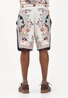 JUST CAVALLI Shorts panna da uomo con stampa ispirata a motivi decorativi e simbolici 80OADF03CNF05 004 JUST CAVALLI 