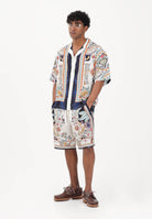 JUST CAVALLI Shorts panna da uomo con stampa ispirata a motivi decorativi e simbolici 80OADF03CNF05 004 JUST CAVALLI 