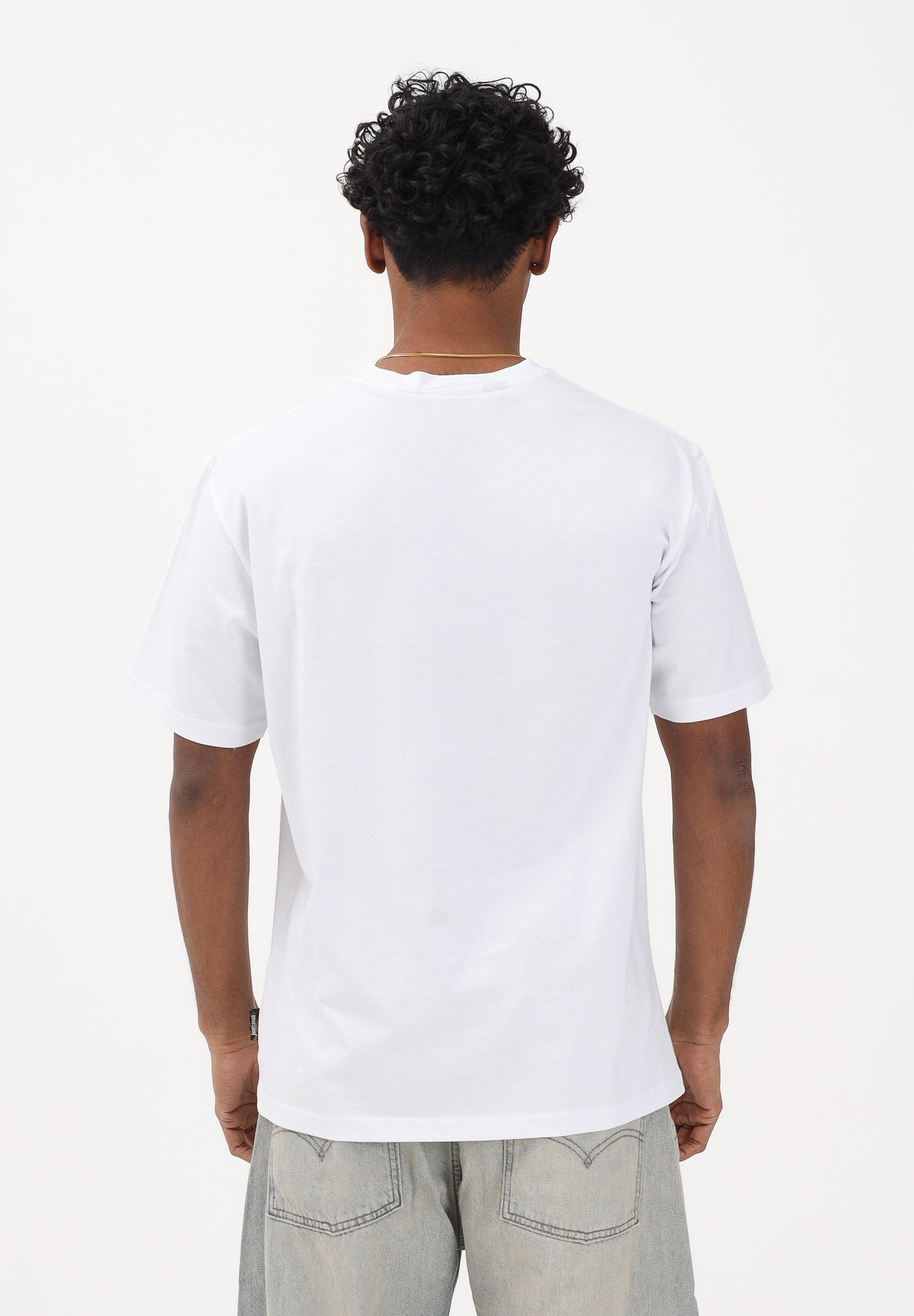 JUST CAVALLI T-shirt a manica corta bianca da uomo con ricamo 80OAHE24CJ110 003 JUST CAVALLI 
