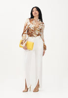 JUST CAVALLI Pantalone elegante bianco da donna con spacchi sul fondo 80PAA104N0450 004 JUST CAVALLI 