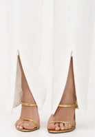 JUST CAVALLI Pantalone elegante bianco da donna con spacchi sul fondo 80PAA104N0450 004 JUST CAVALLI 