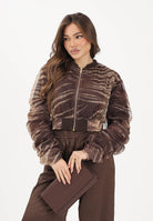 JUST CAVALLI Bomber marrone da donna con fantasia animalier 80PAS413CJDP6 R83 JUST CAVALLI 