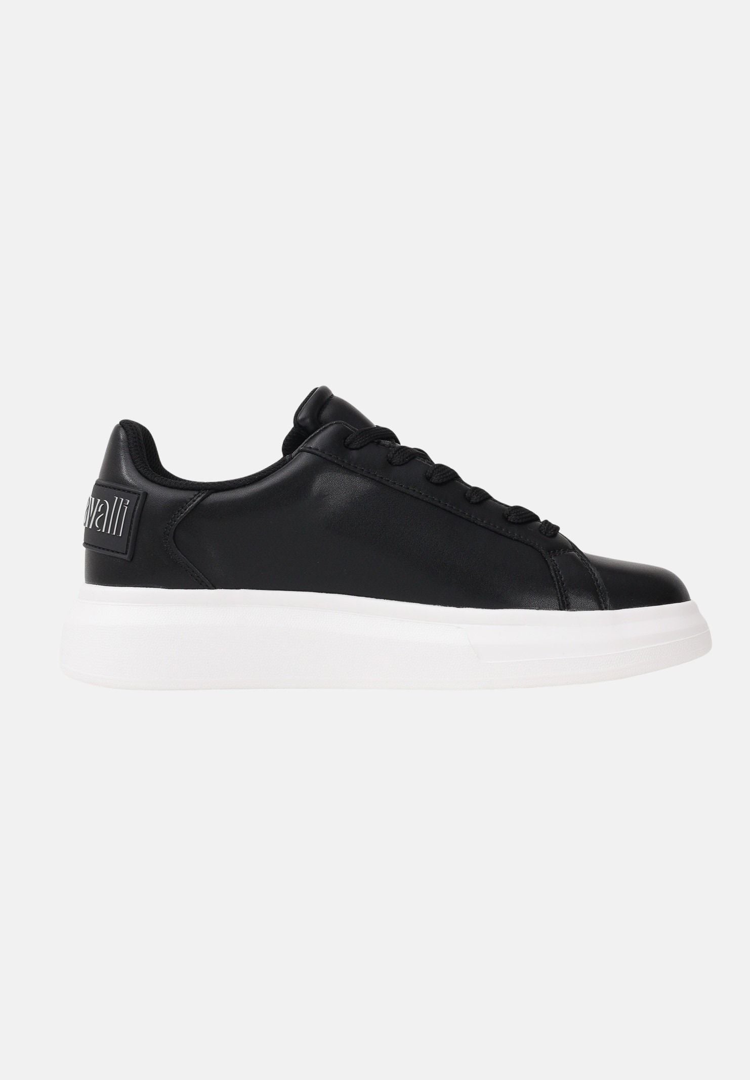JUST CAVALLI Sneakers nere da uomo con logo sul retro 80QA3SBDZPC18 899 JUST CAVALLI 