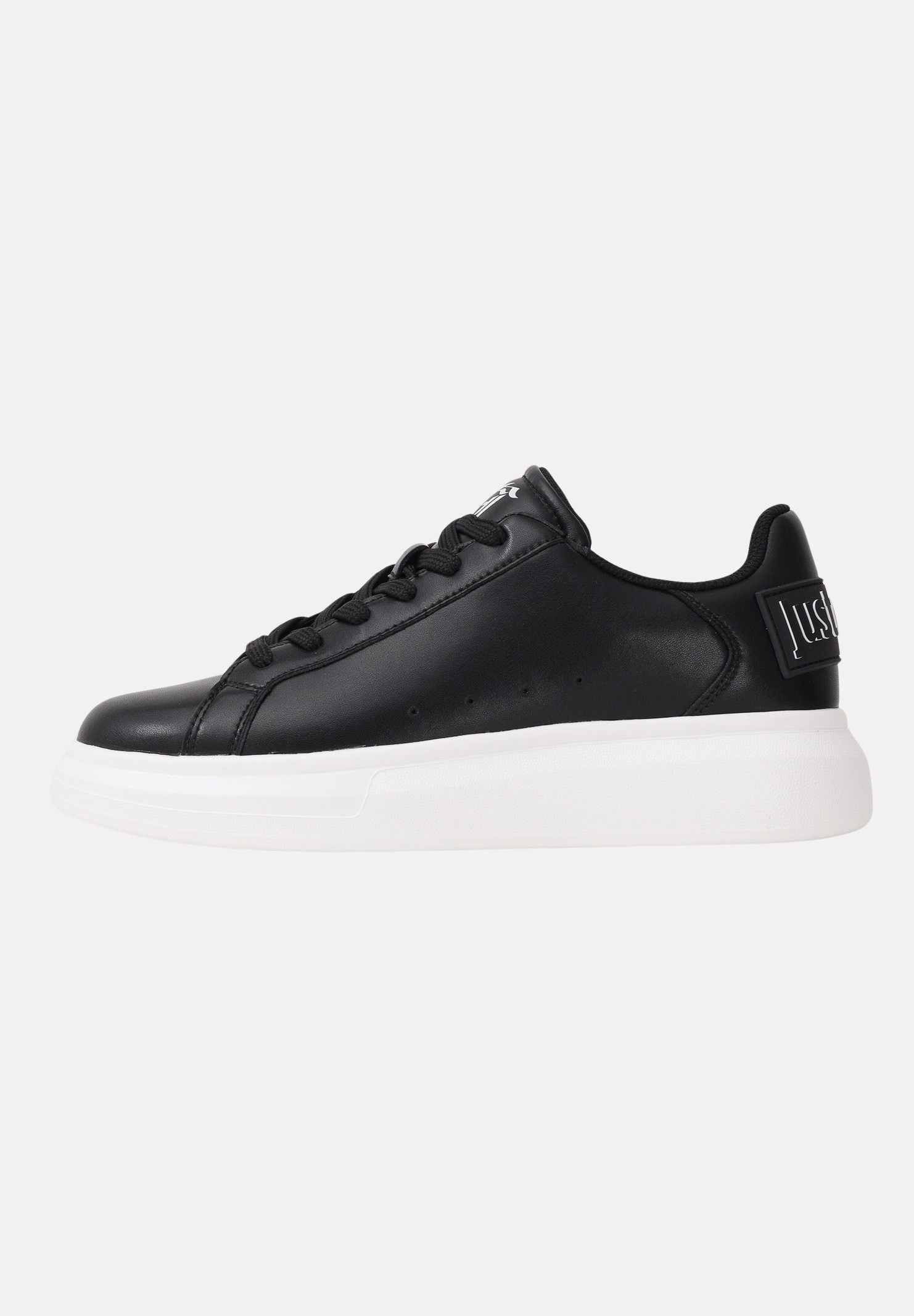 JUST CAVALLI Sneakers nere da uomo con logo sul retro 80QA3SBDZPC18 899 JUST CAVALLI 