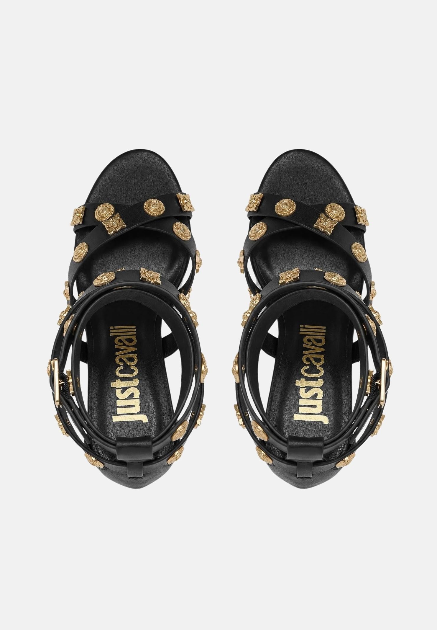 JUST CAVALLI Sandali con tacco neri da donna 80RA3S40ZSE55 899 JUST CAVALLI 