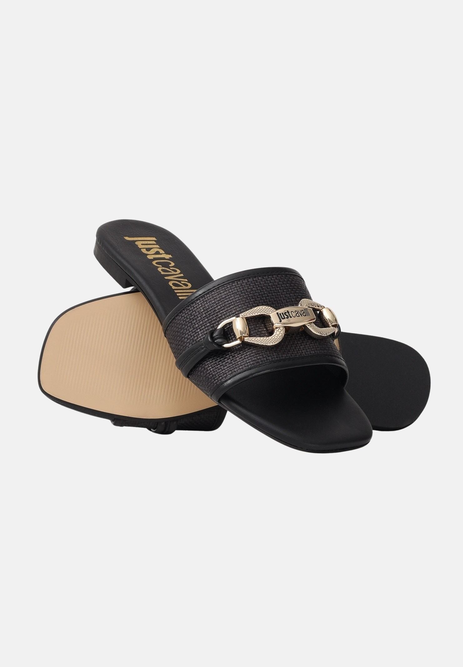 JUST CAVALLI Ciabatte nere da donna con fibbia 80RA3S81ZSE61 899 JUST CAVALLI 