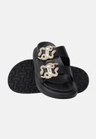 JUST CAVALLI Ciabatte nere da donna con fibbia logo 80RA3S91ZSE36 899 JUST CAVALLI 