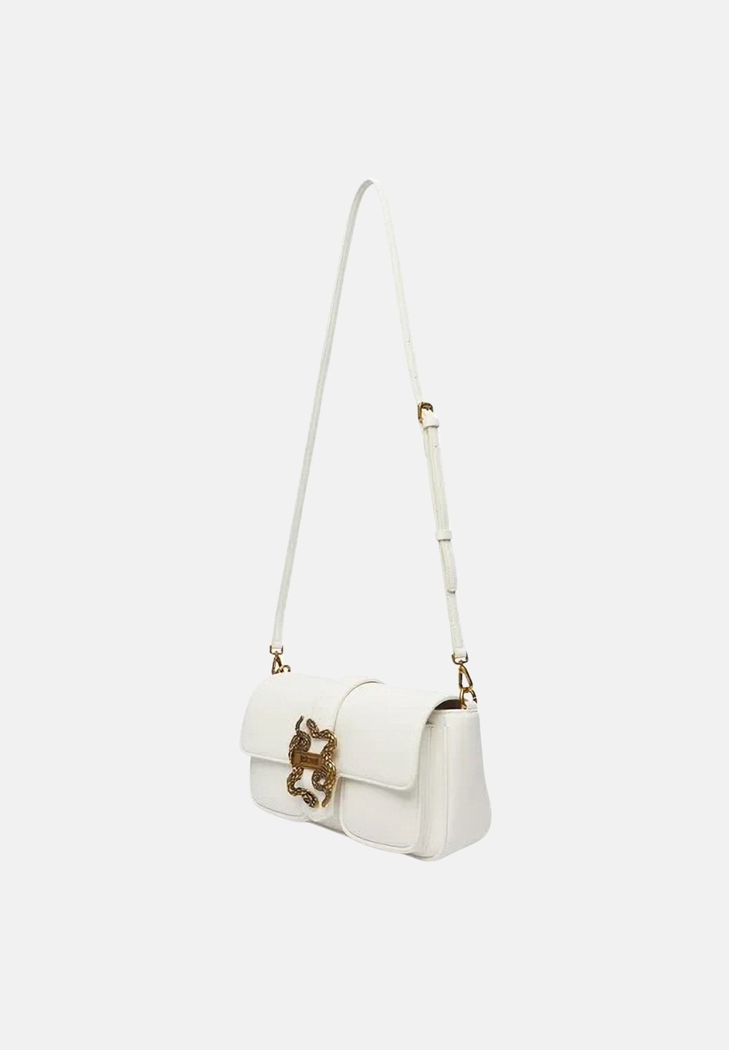 JUST CAVALLI Borsa a spalla bianca da donna con fibbia logo 80RA4BA2ZSA89 003 JUST CAVALLI 