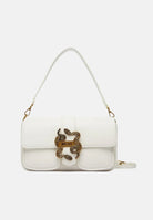 JUST CAVALLI Borsa a spalla bianca da donna con fibbia logo 80RA4BA2ZSA89 003 JUST CAVALLI 