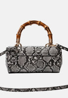 JUST CAVALLI Borsa a mano da donna con stampa effetto pitone nei toni del bianco e nero 80RA4BD1ZSD84 L02 JUST CAVALLI 