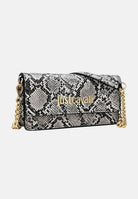 JUST CAVALLI Pochette pitonata bianca e nera da donna con logo 80RA5PD2ZSD84 L02 JUST CAVALLI 