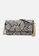 JUST CAVALLI Pochette pitonata bianca e nera da donna con logo 80RA5PD2ZSD84 L02 JUST CAVALLI 
