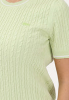 LACOSTE Maglia a manica corta verde da donna in maglia a trecce AF9862 BIC LACOSTE 