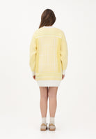 LACOSTE Cardigan giallo da donna con motivo campo da tennis AF9871 IHX LACOSTE 