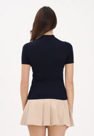 LACOSTE Polo in maglia blu da donna a coste 3D AF9984 166 LACOSTE 