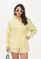 LACOSTE Camicia a manica lunga gialla da donna con motivi jacquard CF0586 2IA LACOSTE 