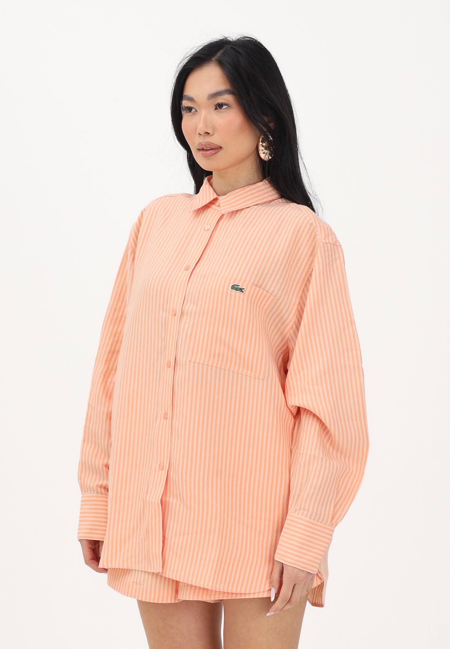 LACOSTE Camicia a manica lunga arancio da donna CF1429 4HI LACOSTE 