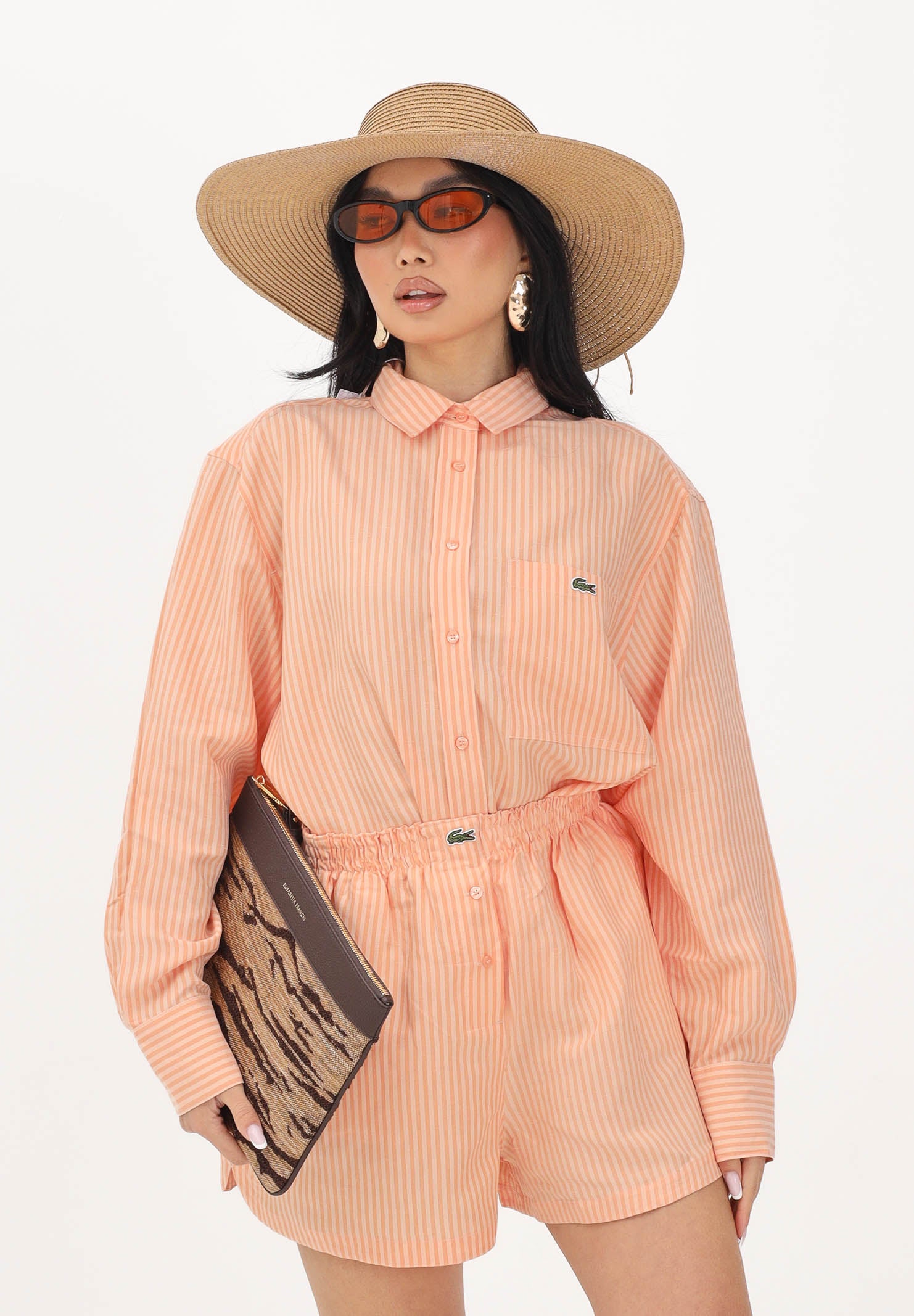 LACOSTE Camicia a manica lunga arancio da donna CF1429 4HI LACOSTE 